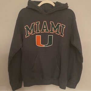 Miami Hurricanes Pullover Hoodie Gray NCAA College Sweatshirt Unisex Small